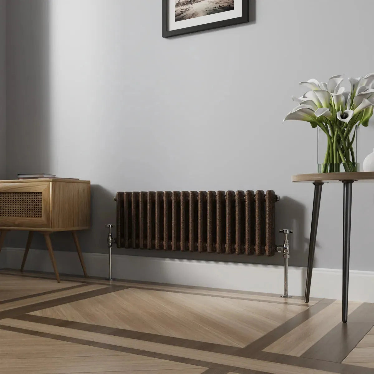 Ferentino - Traditional horizontal column radiator blackened copper