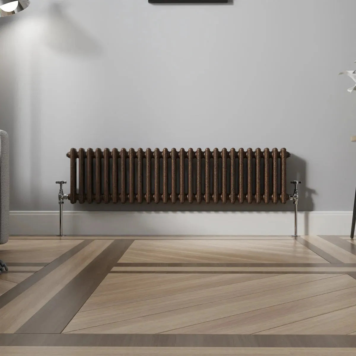 Ferentino - Traditional horizontal column radiator blackened copper