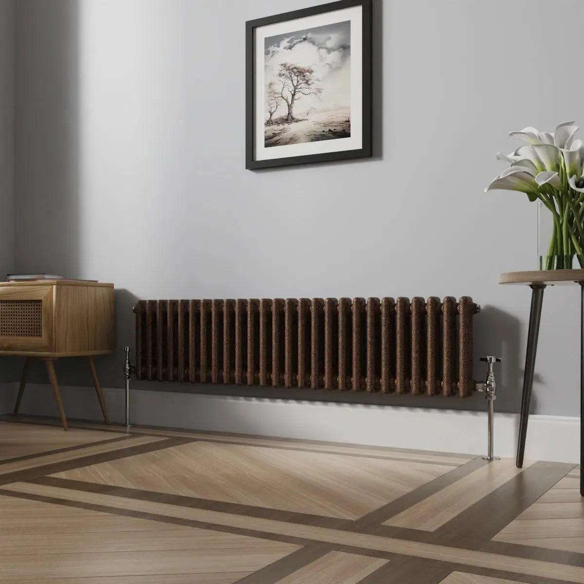 Ferentino - Traditional horizontal column radiator blackened copper