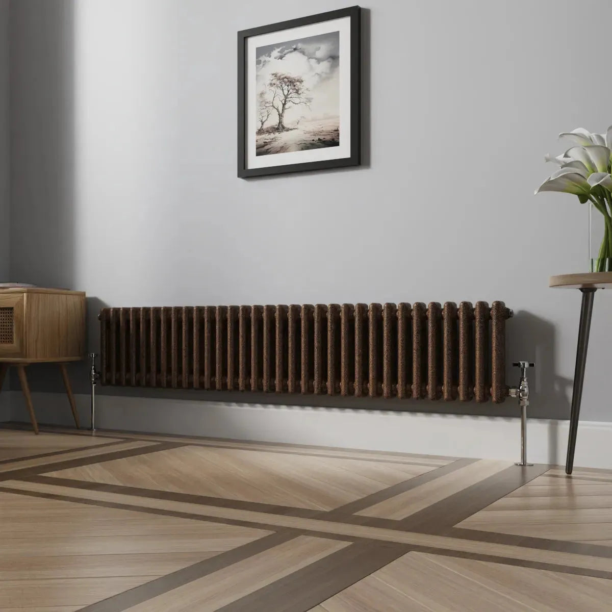 Ferentino - Traditional horizontal column radiator blackened copper