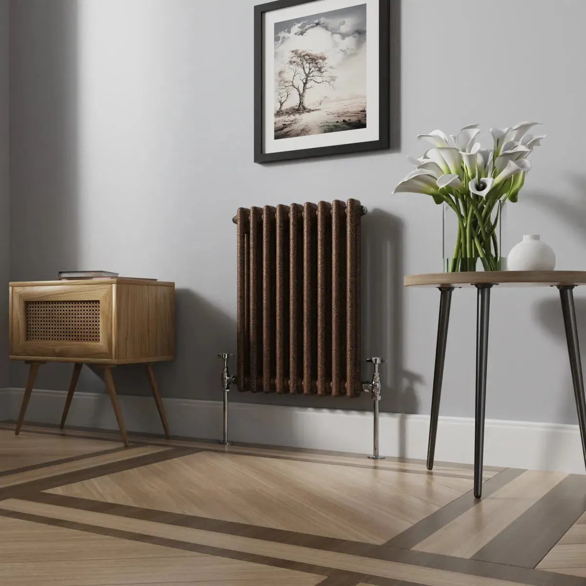 Ferentino - Traditional horizontal column radiator blackened copper