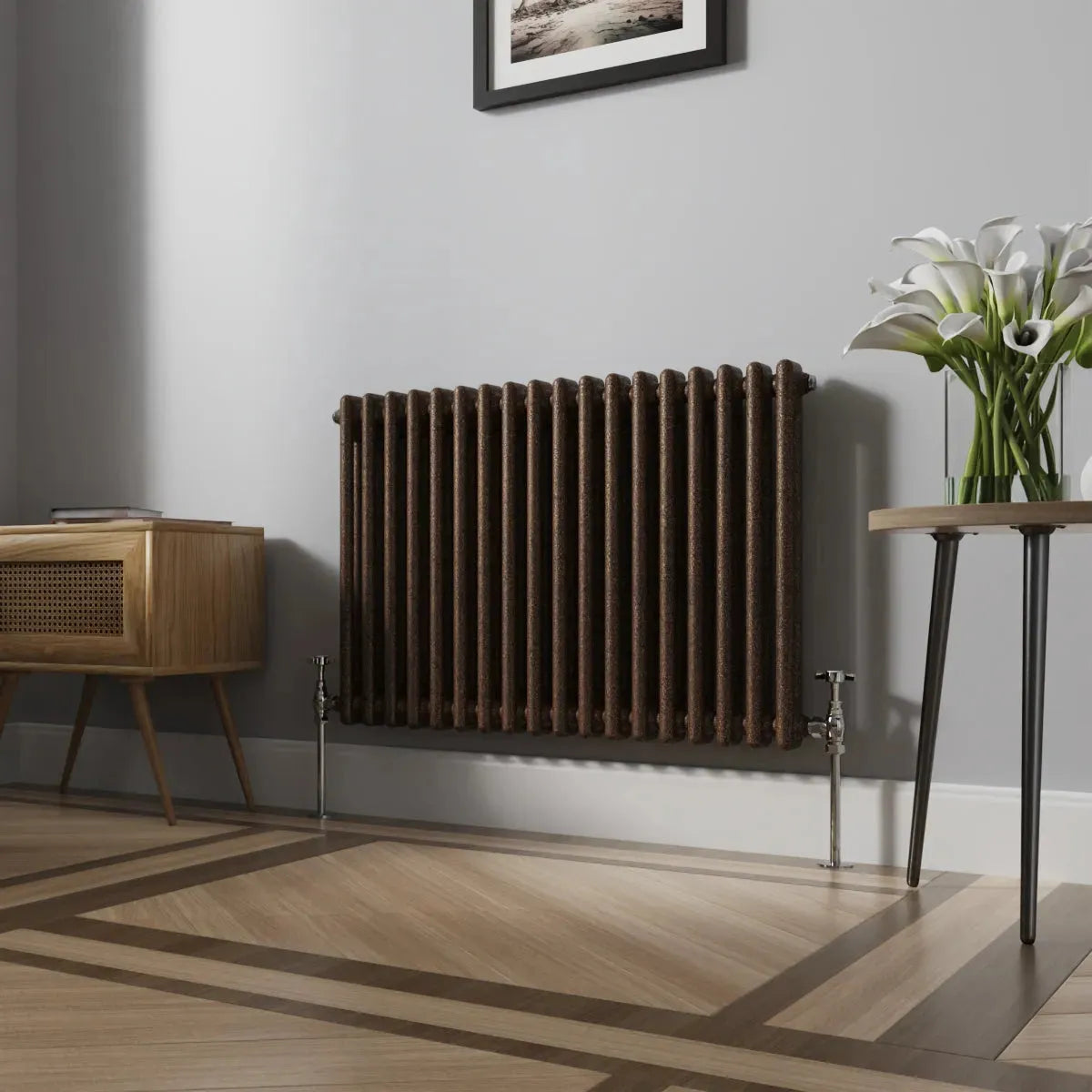 Ferentino - Traditional horizontal column radiator blackened copper