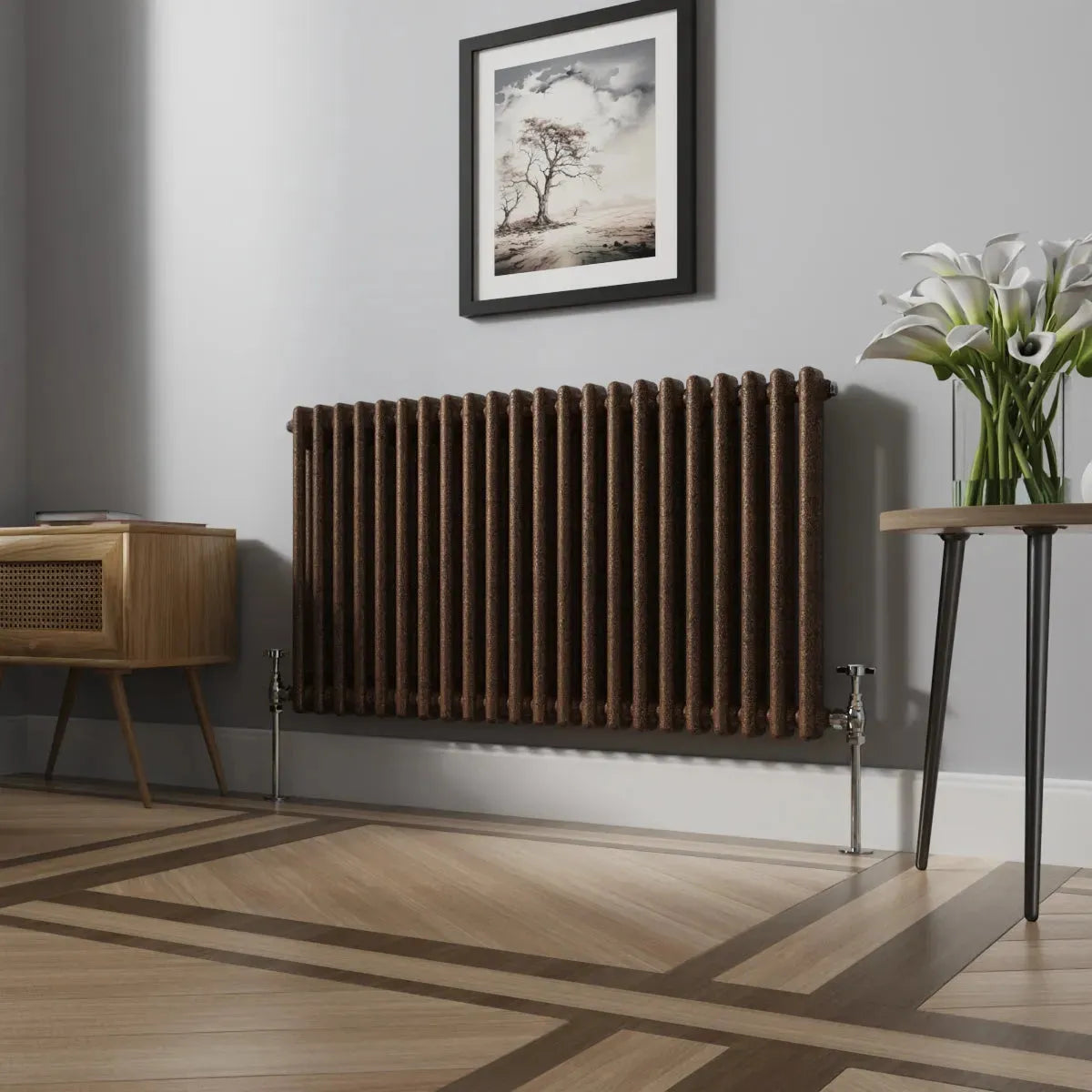 Ferentino - Traditional horizontal column radiator blackened copper