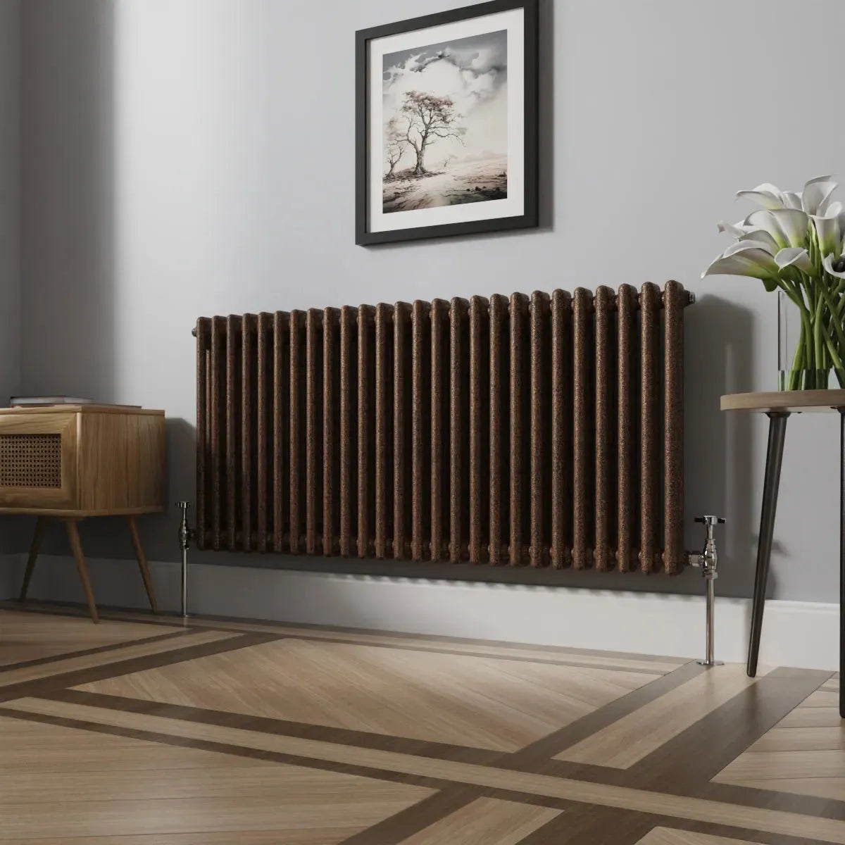 Ferentino - Traditional horizontal column radiator blackened copper