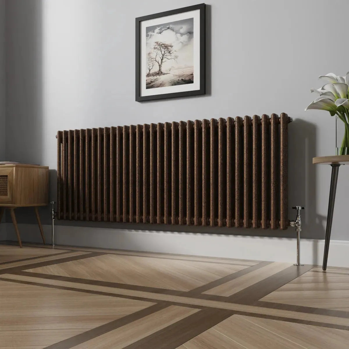 Ferentino - Traditional horizontal column radiator blackened copper