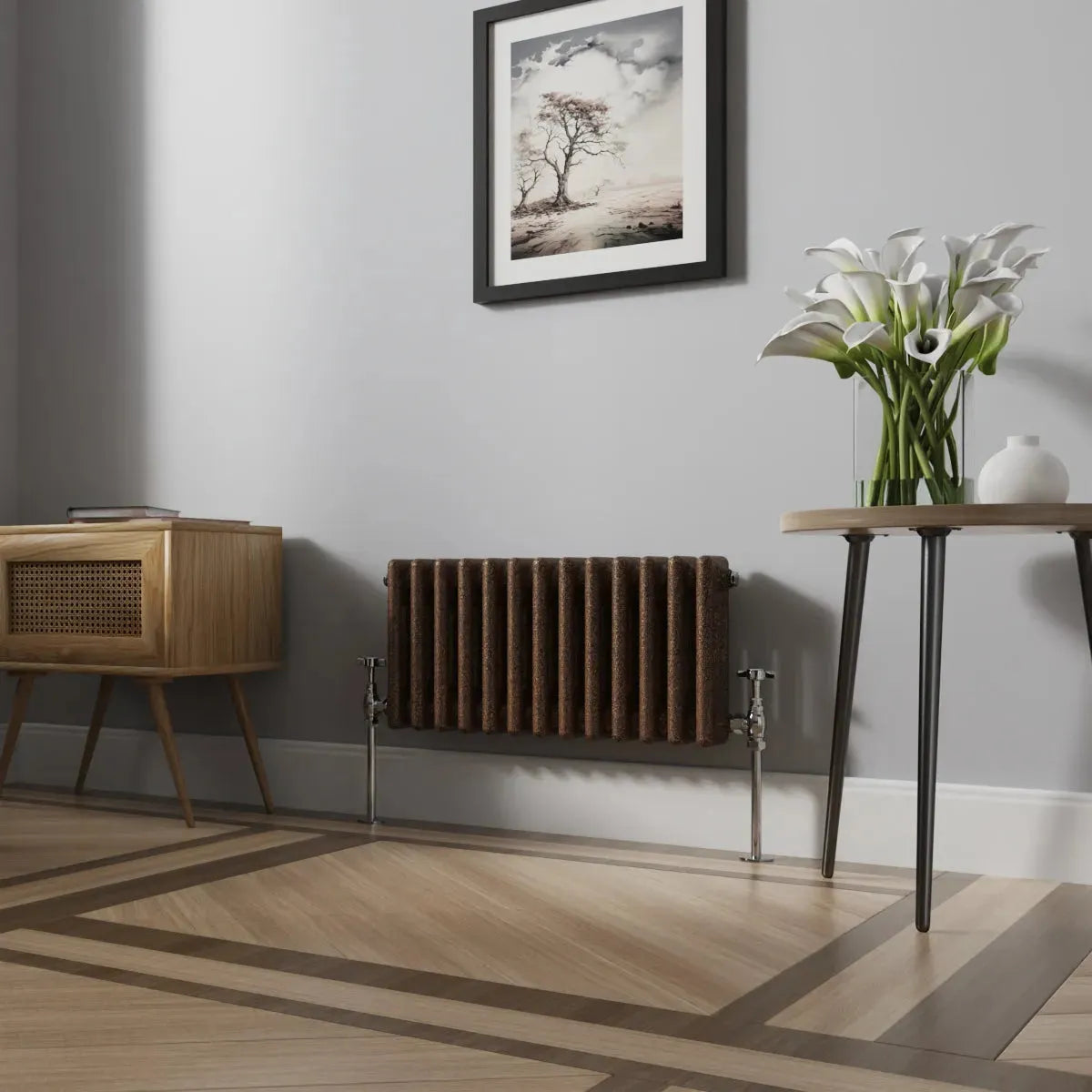 Ferentino - Traditional horizontal column radiator blackened copper