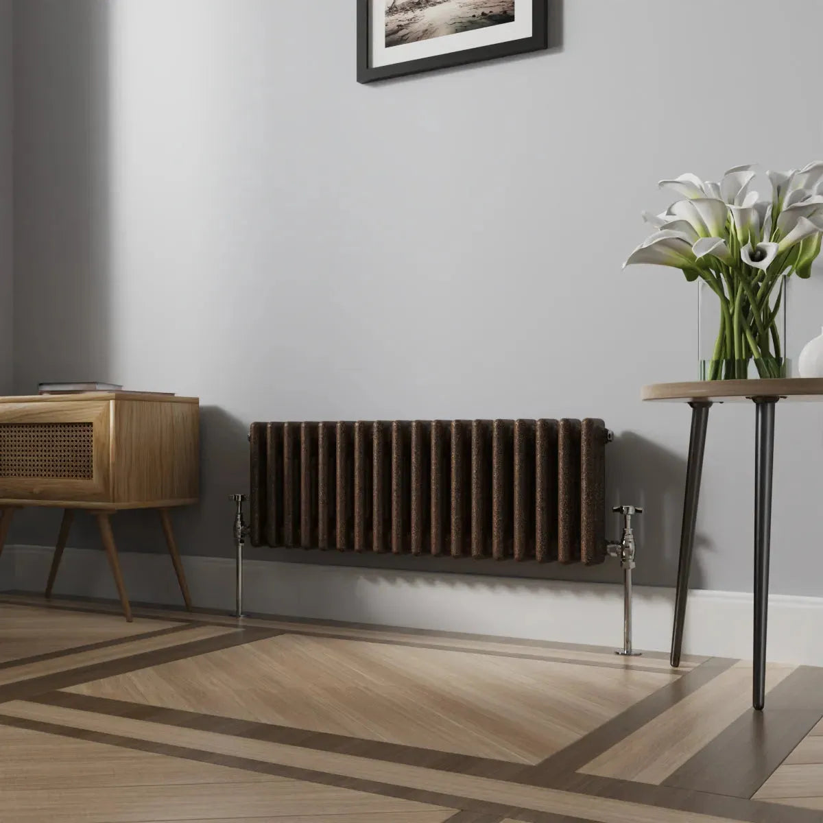 Ferentino - Traditional horizontal column radiator blackened copper