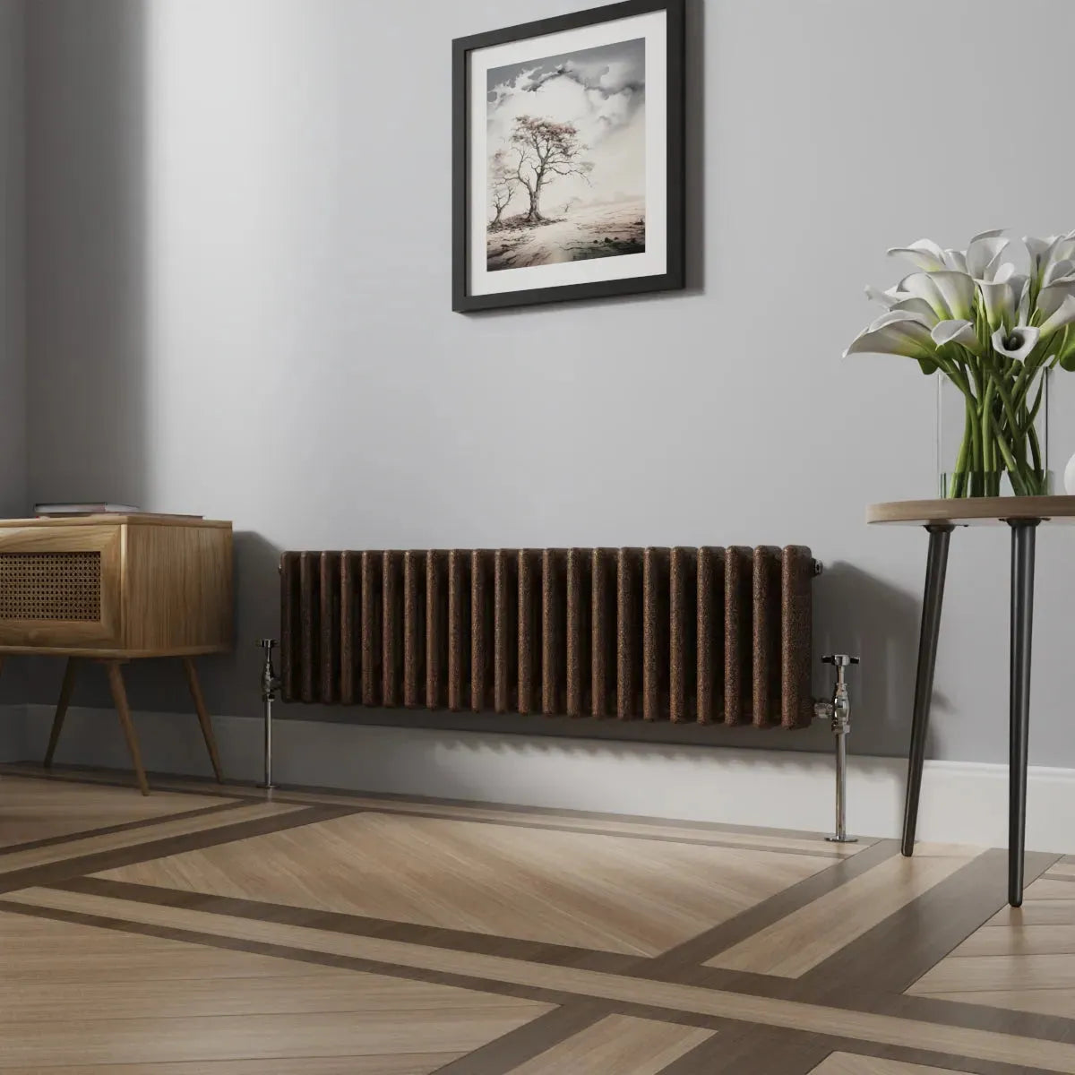 Ferentino - Traditional horizontal column radiator blackened copper