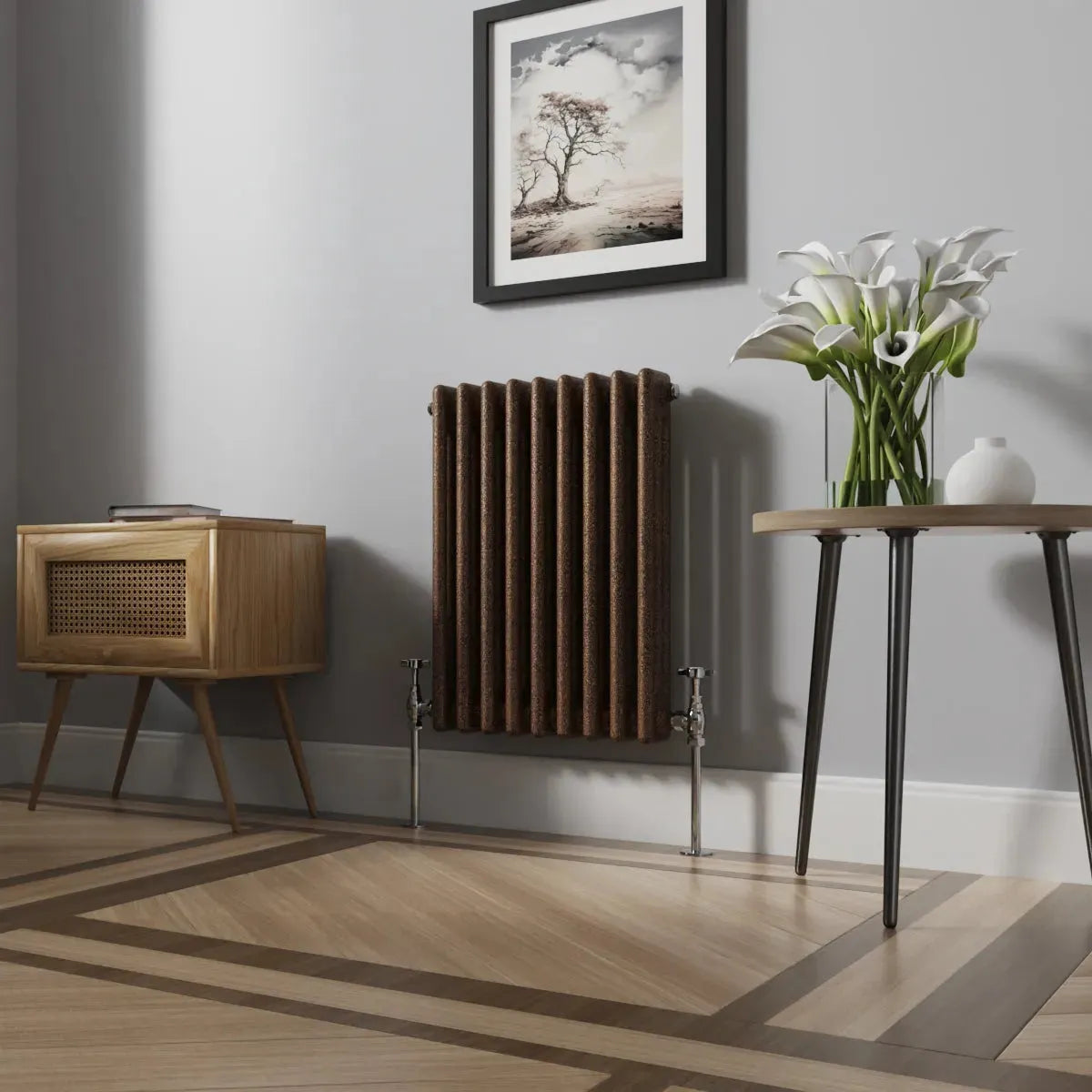 Ferentino - Traditional horizontal column radiator blackened copper