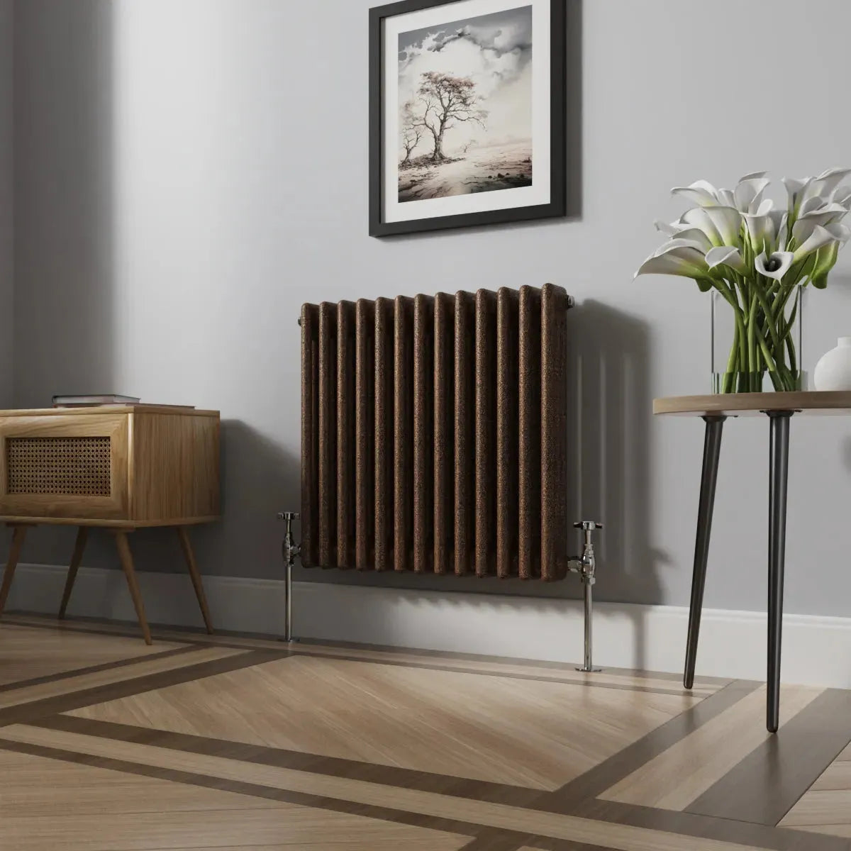 Ferentino - Traditional horizontal column radiator blackened copper