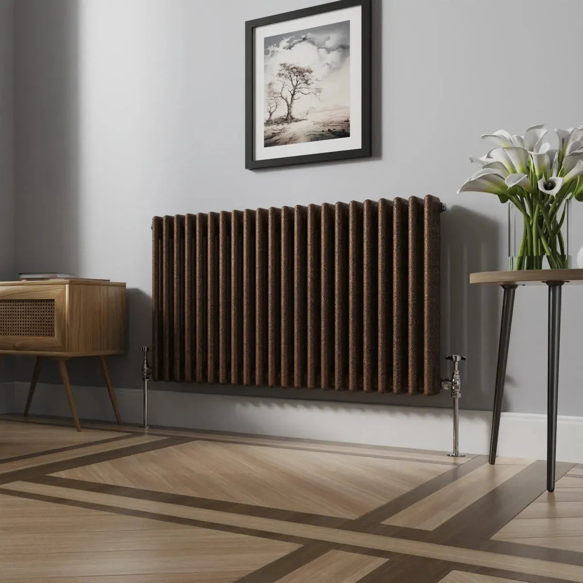 Ferentino - Traditional horizontal column radiator blackened copper