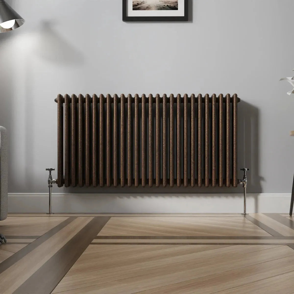 Ferentino - Traditional horizontal column radiator blackened copper