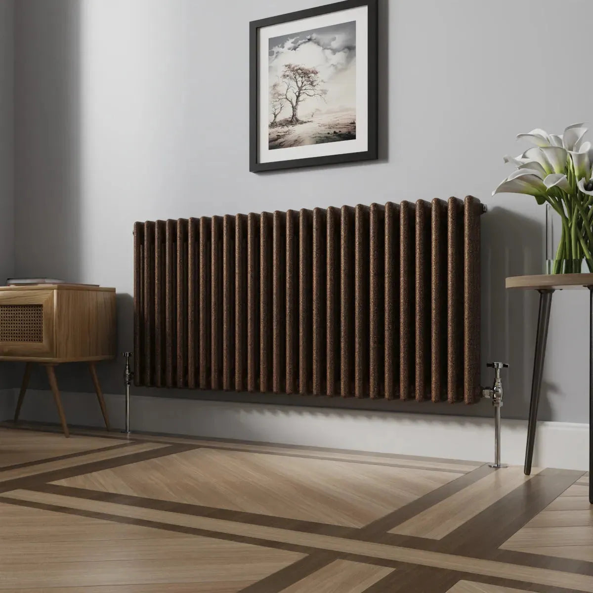 Ferentino - Traditional horizontal column radiator blackened copper