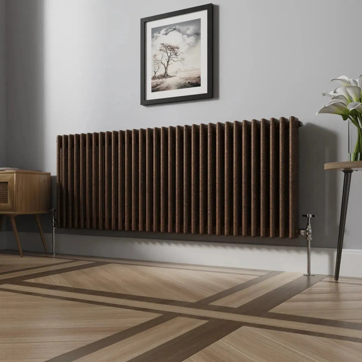 Ferentino - Traditional horizontal column radiator blackened copper