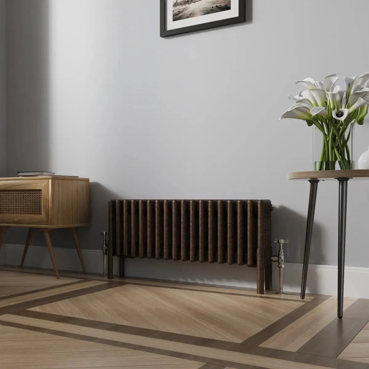 Ferentino - Traditional horizontal column radiator blackened copper