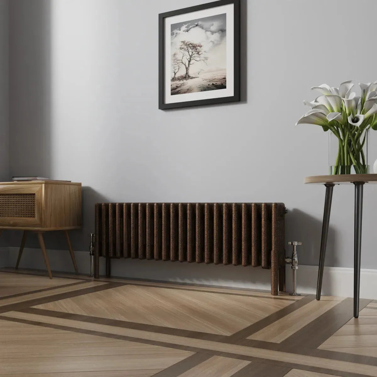 Ferentino - Traditional horizontal column radiator blackened copper