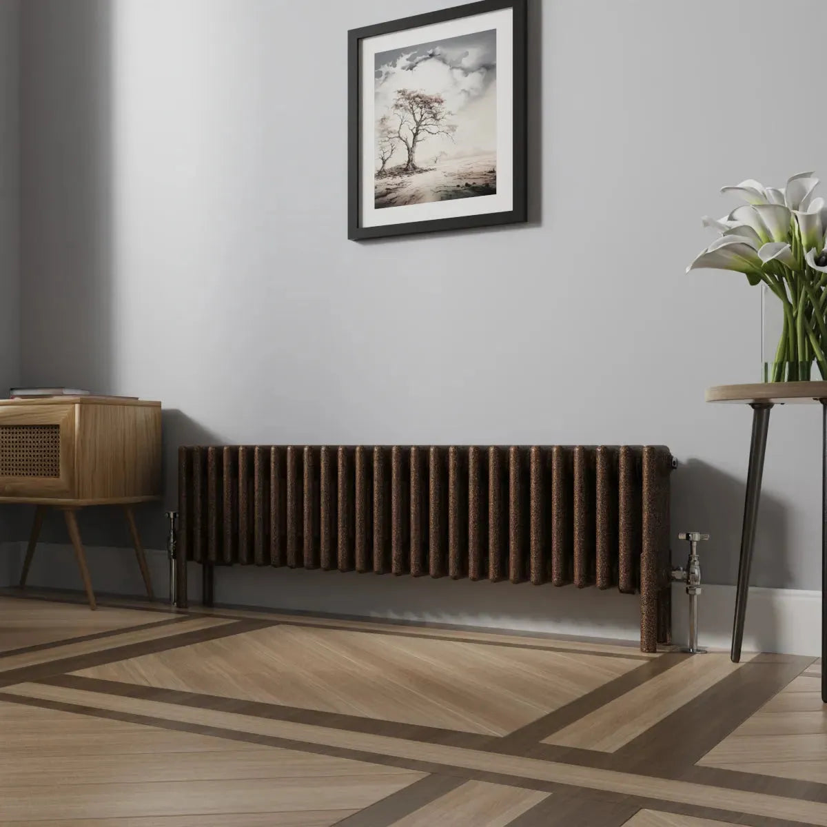 Ferentino - Traditional horizontal column radiator blackened copper