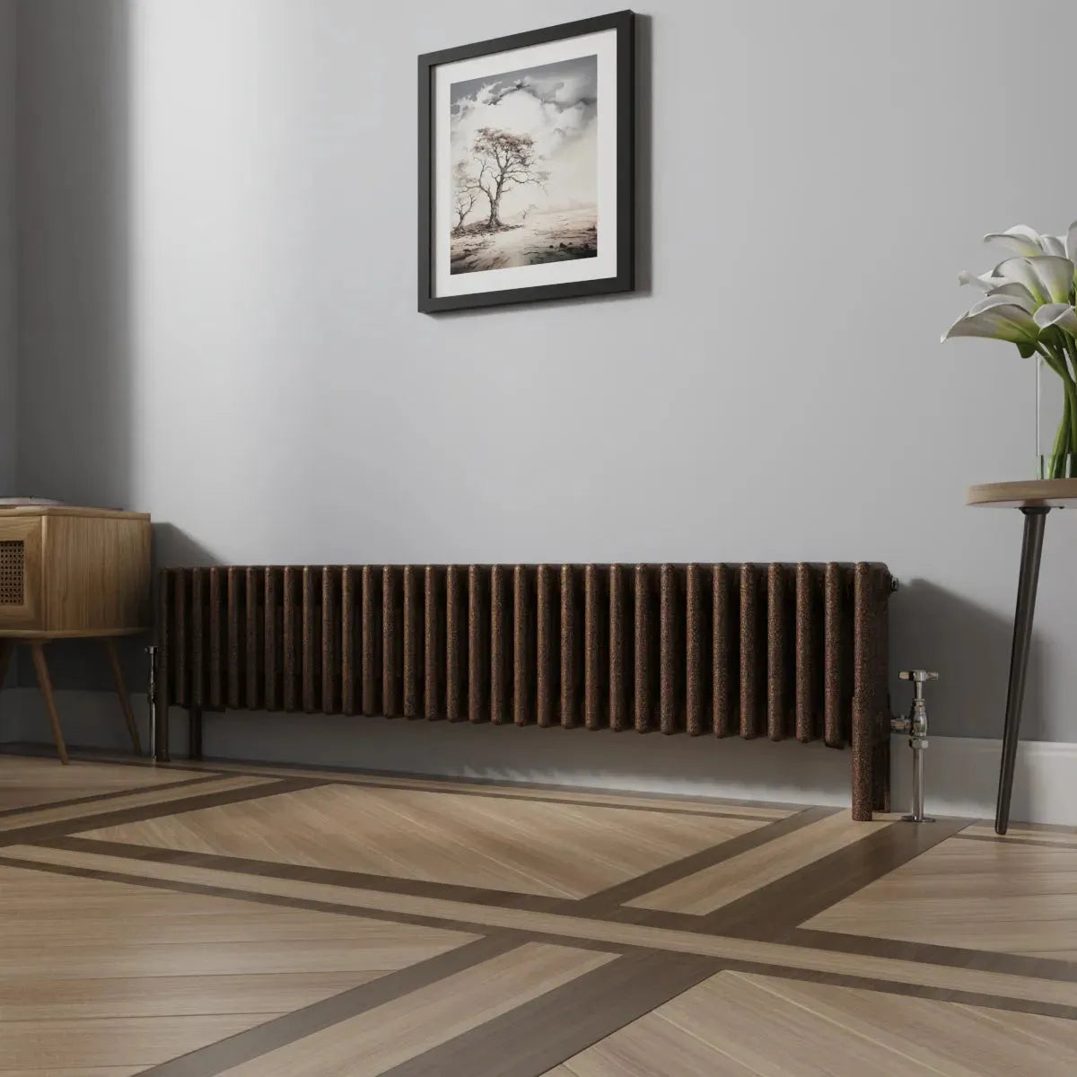 Ferentino - Traditional horizontal column radiator blackened copper