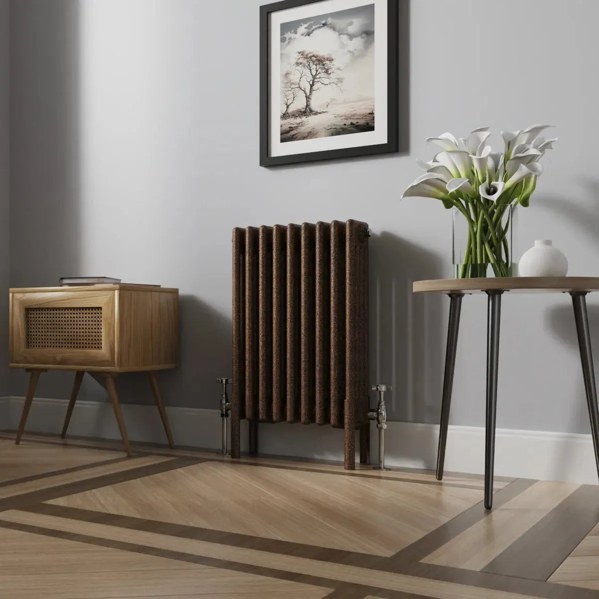 Ferentino - Traditional horizontal column radiator blackened copper