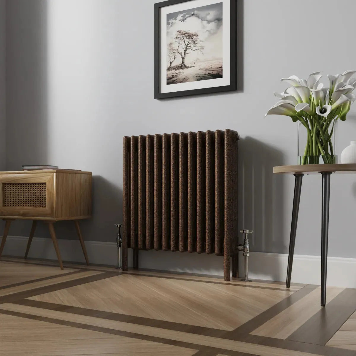 Ferentino - Traditional horizontal column radiator blackened copper