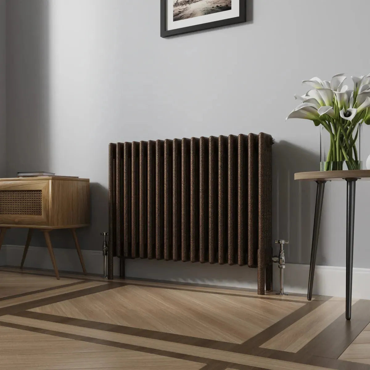 Ferentino - Traditional horizontal column radiator blackened copper