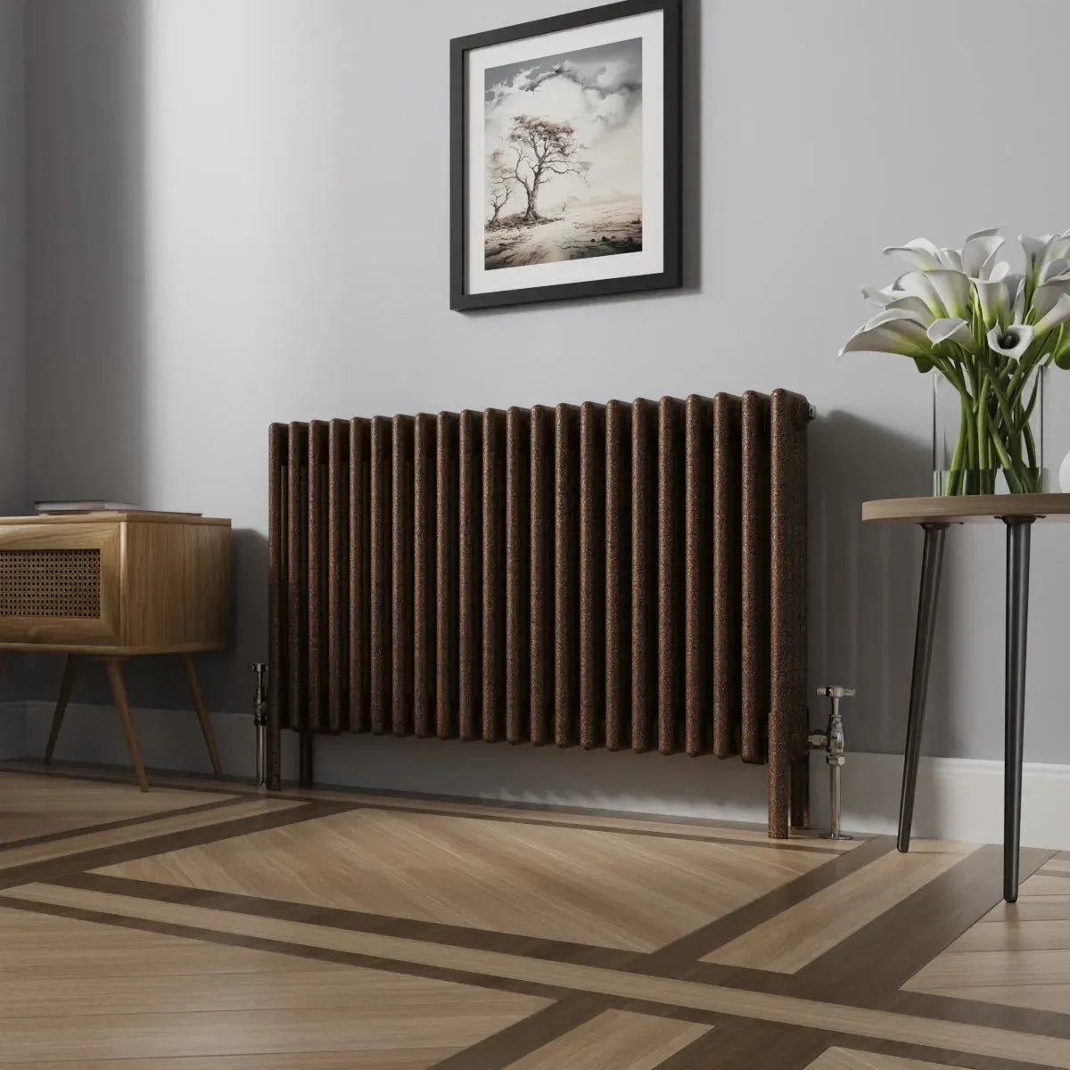 Ferentino - Traditional horizontal column radiator blackened copper