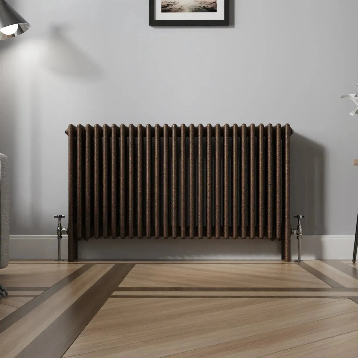 Ferentino - Traditional horizontal column radiator blackened copper