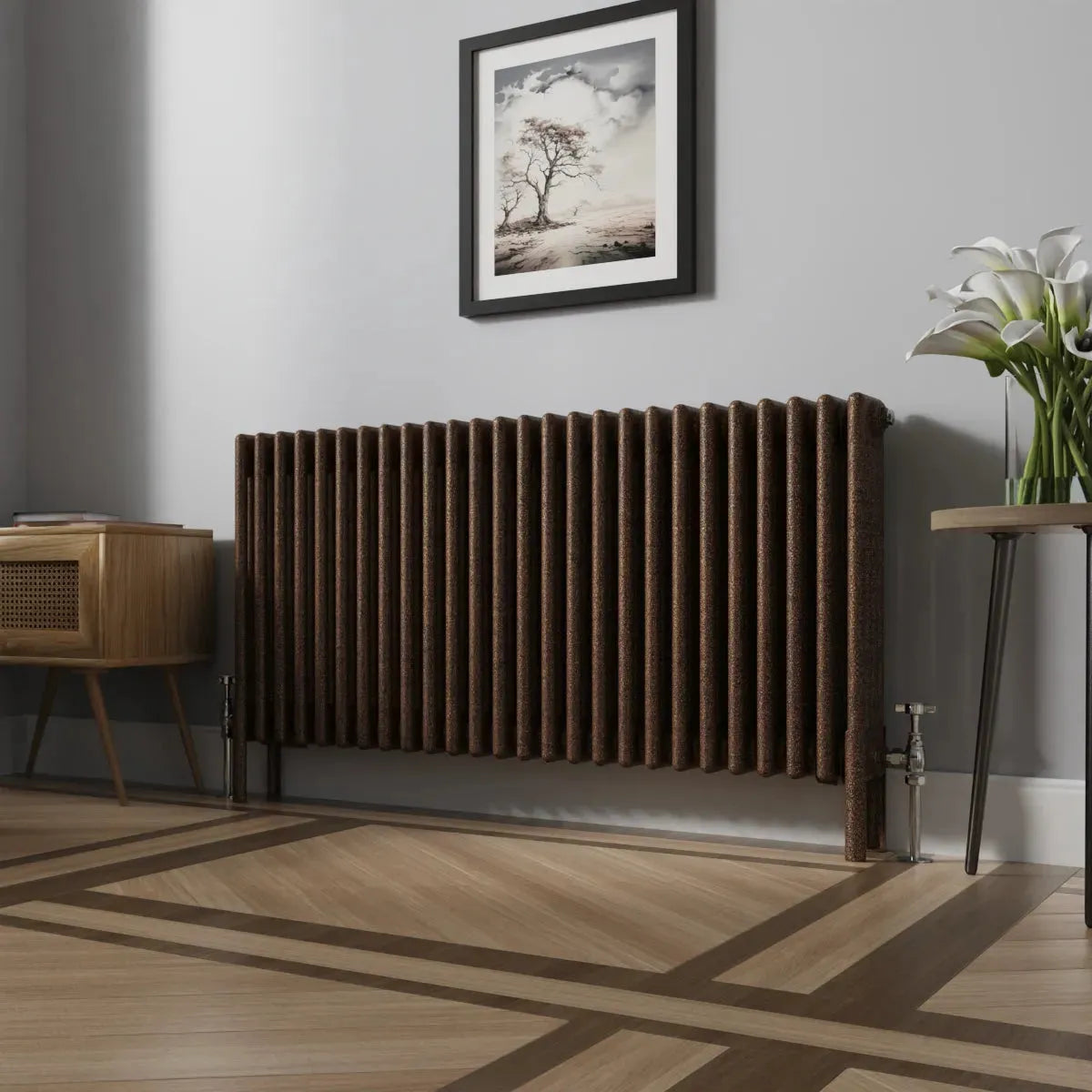 Ferentino - Traditional horizontal column radiator blackened copper