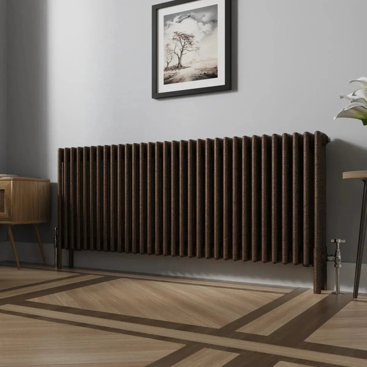 Ferentino - Traditional horizontal column radiator blackened copper