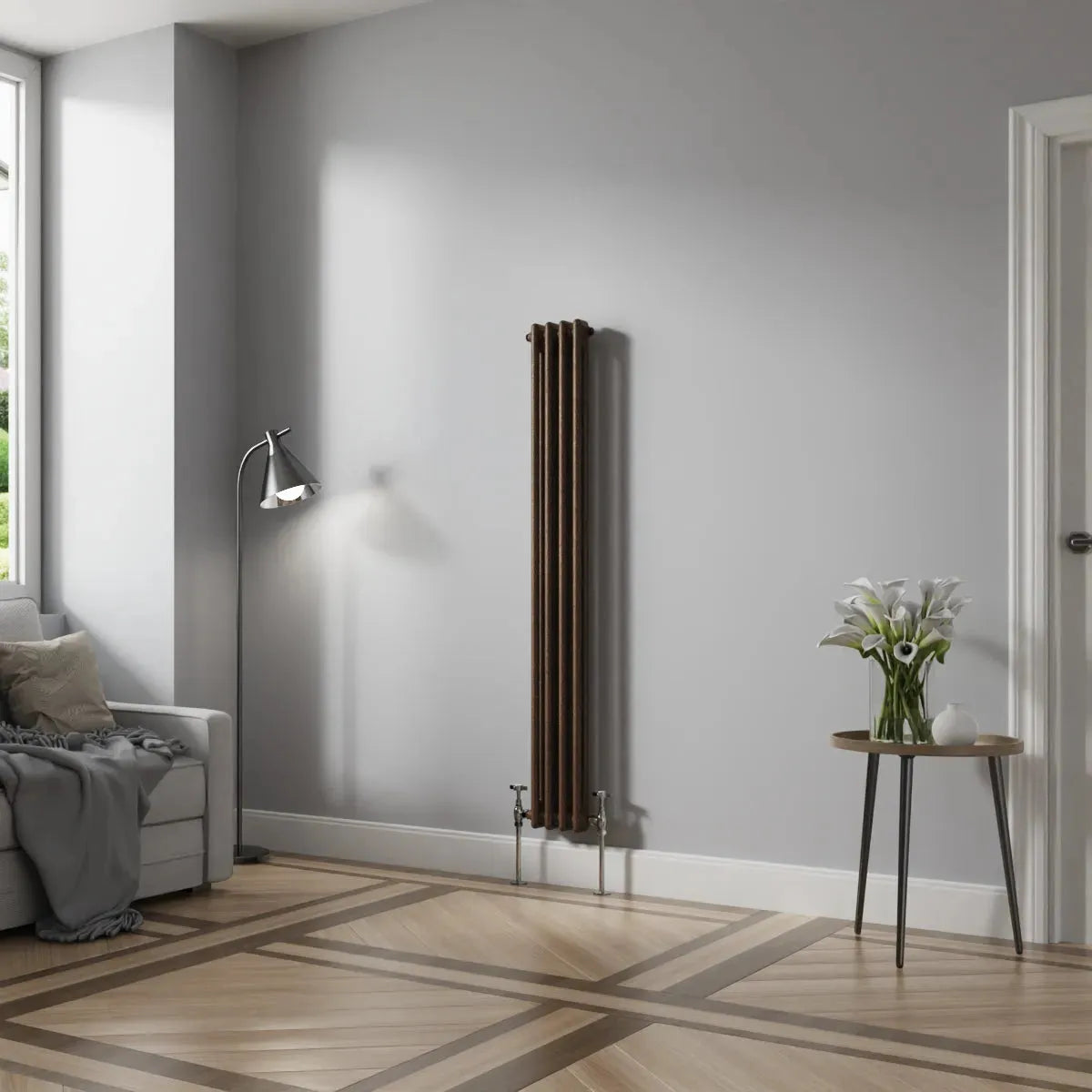 Ferentino - Traditional vertical column radiator blackened copper