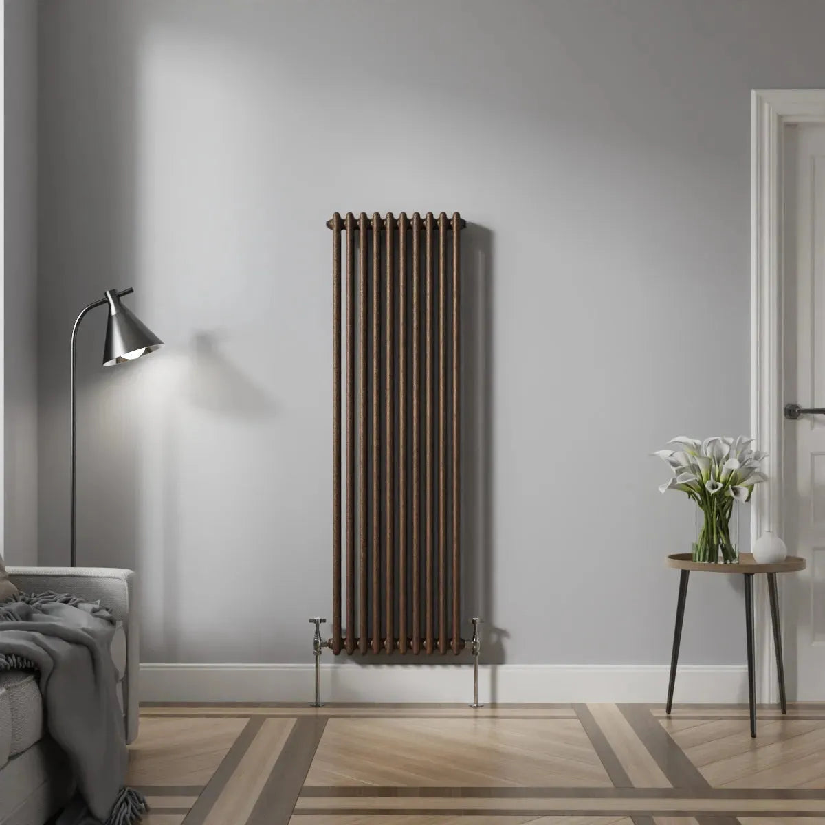 Ferentino - Traditional vertical column radiator blackened copper