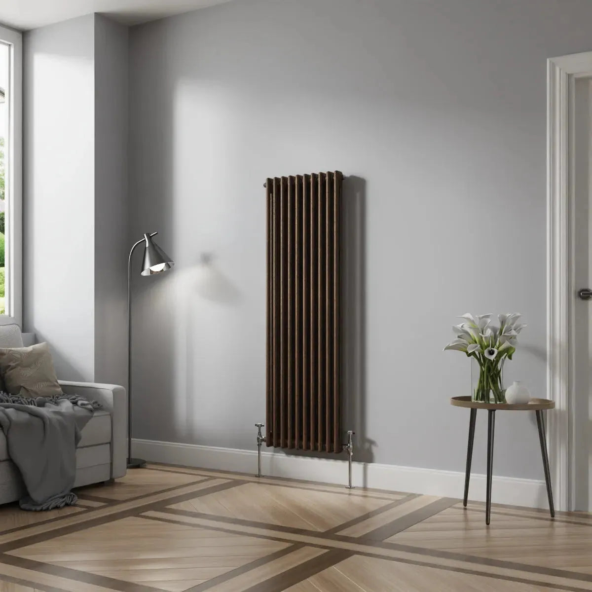 Ferentino - Traditional vertical column radiator blackened copper