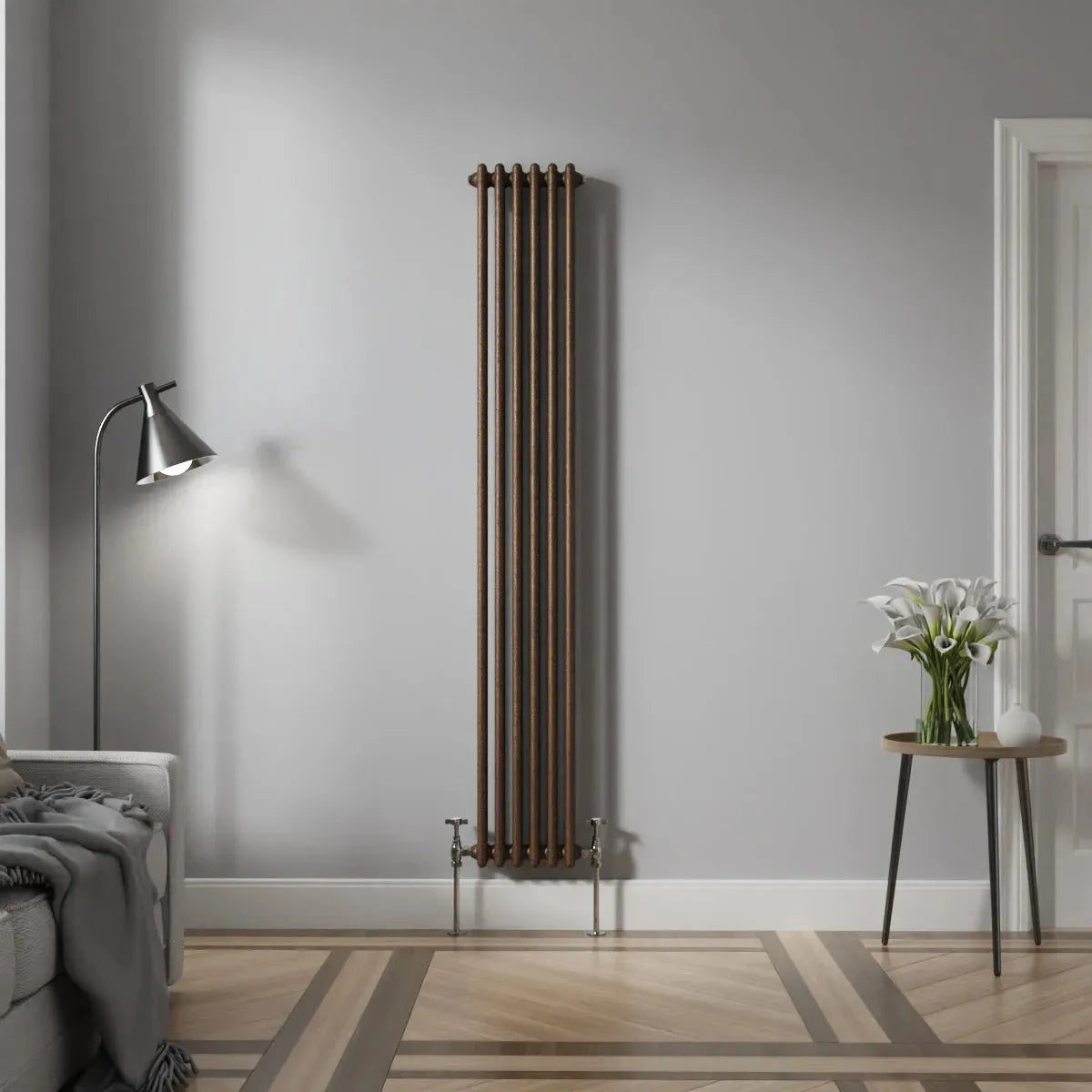 Ferentino - Traditional vertical column radiator blackened copper