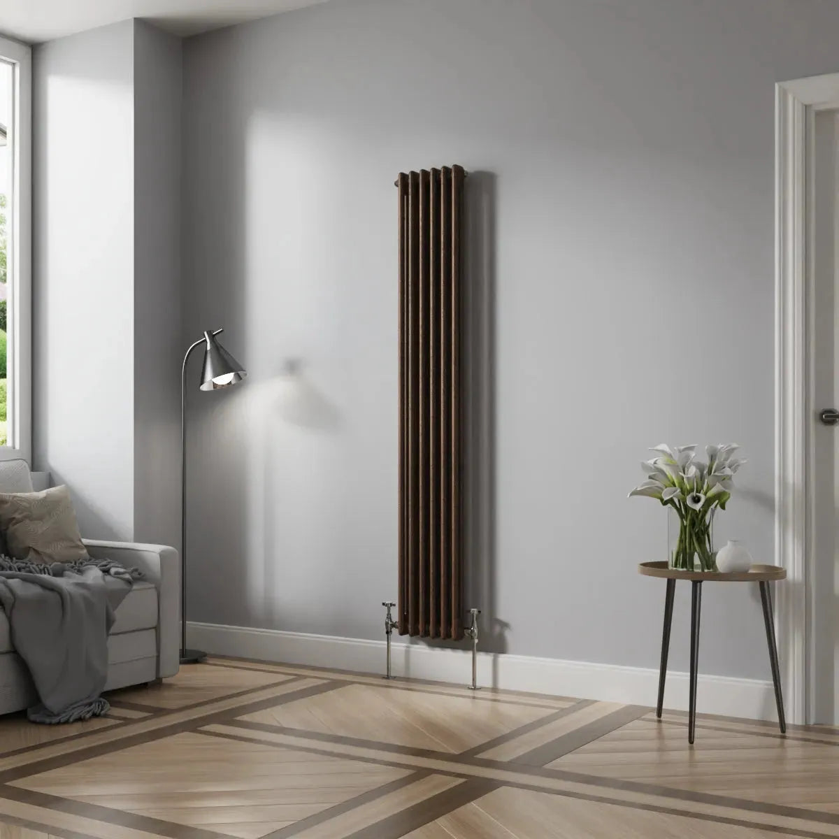 Ferentino - Traditional vertical column radiator blackened copper