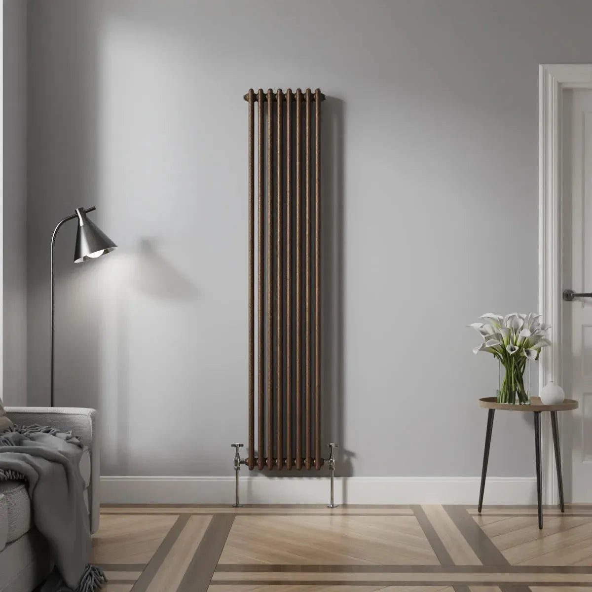 Ferentino - Traditional vertical column radiator blackened copper