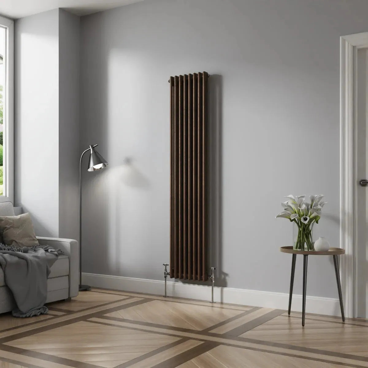 Ferentino - Traditional vertical column radiator blackened copper