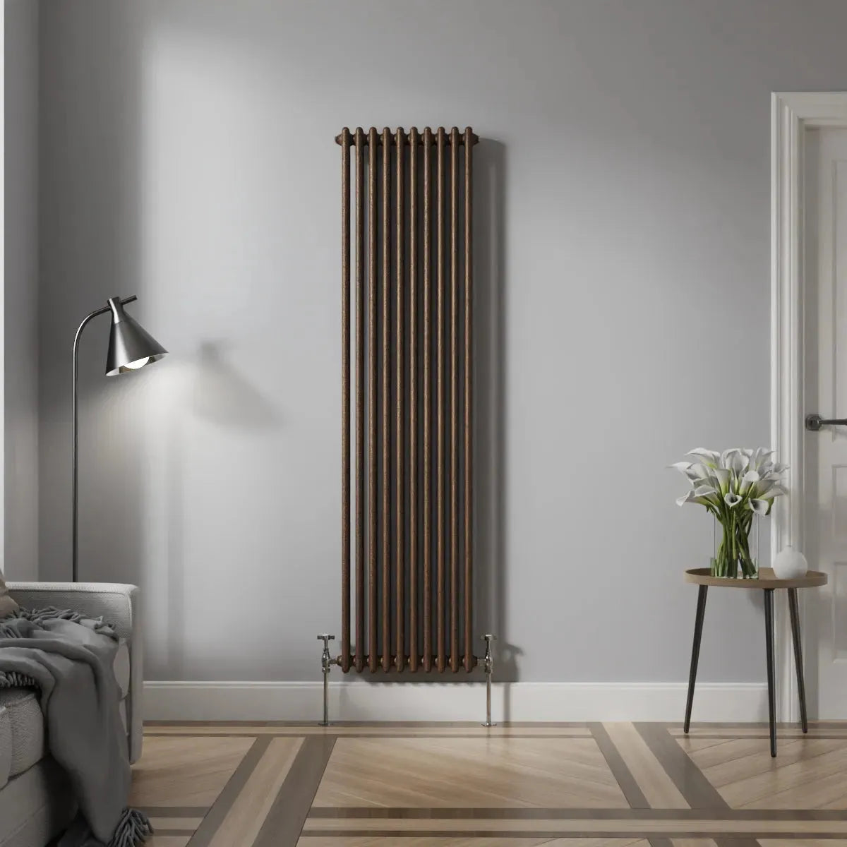 Ferentino - Traditional vertical column radiator blackened copper