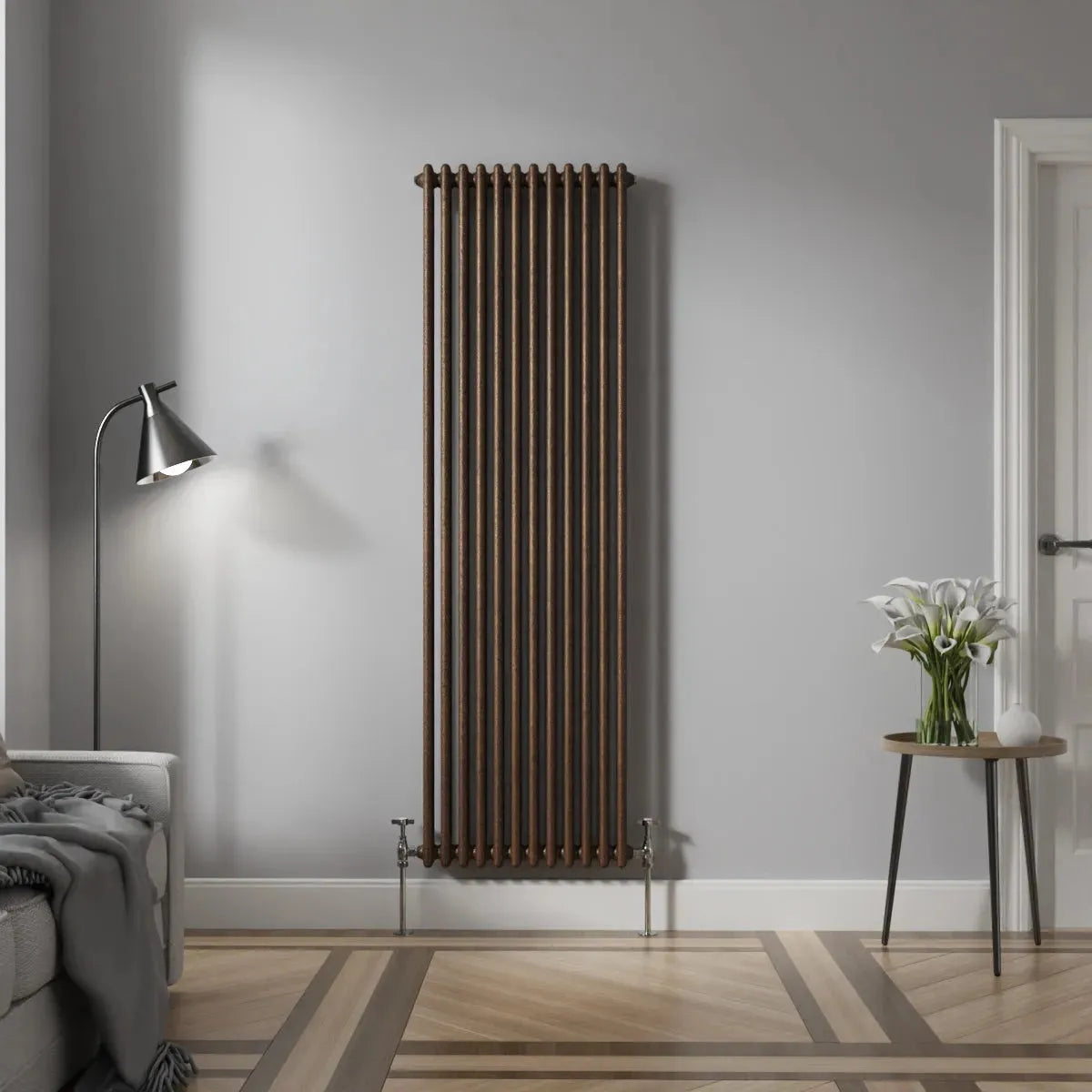 Ferentino - Traditional vertical column radiator blackened copper