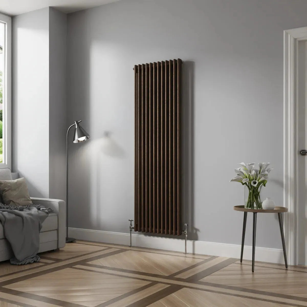 Ferentino - Traditional vertical column radiator blackened copper