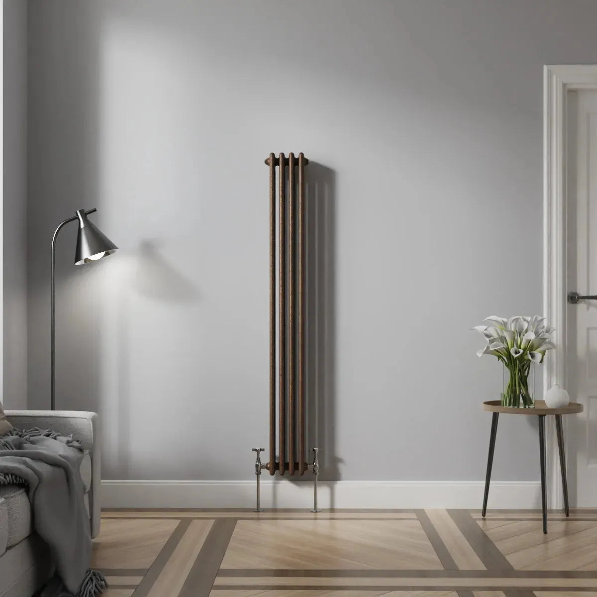 Ferentino - Traditional vertical column radiator blackened copper