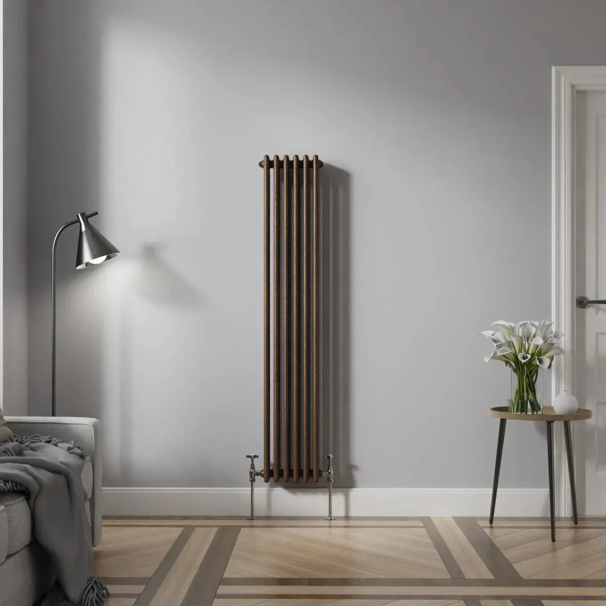 Ferentino - Traditional vertical column radiator blackened copper