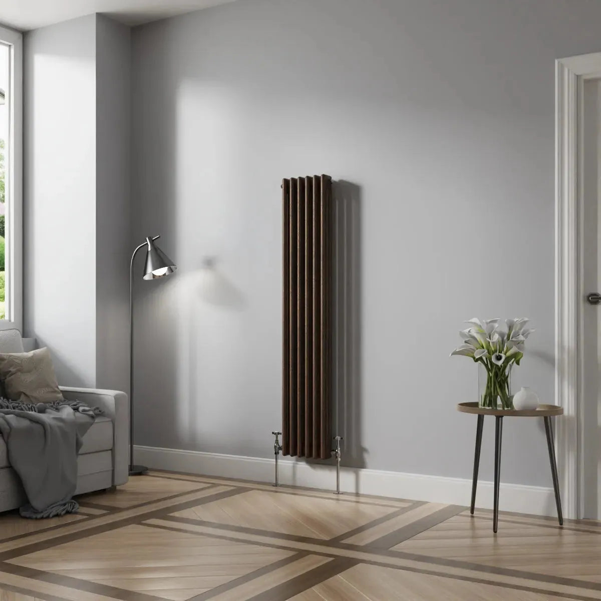 Ferentino - Traditional vertical column radiator blackened copper