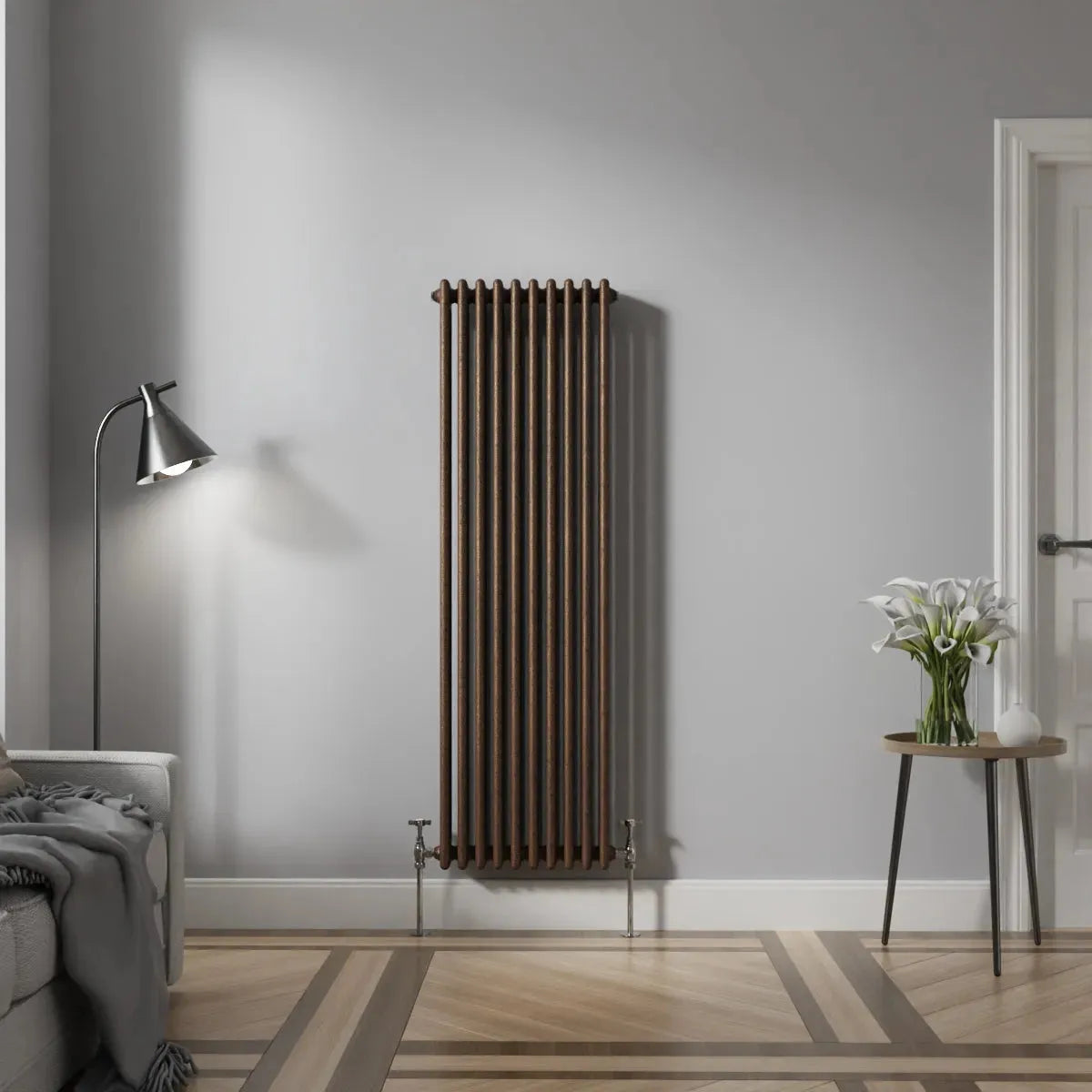 Ferentino - Traditional vertical column radiator blackened copper