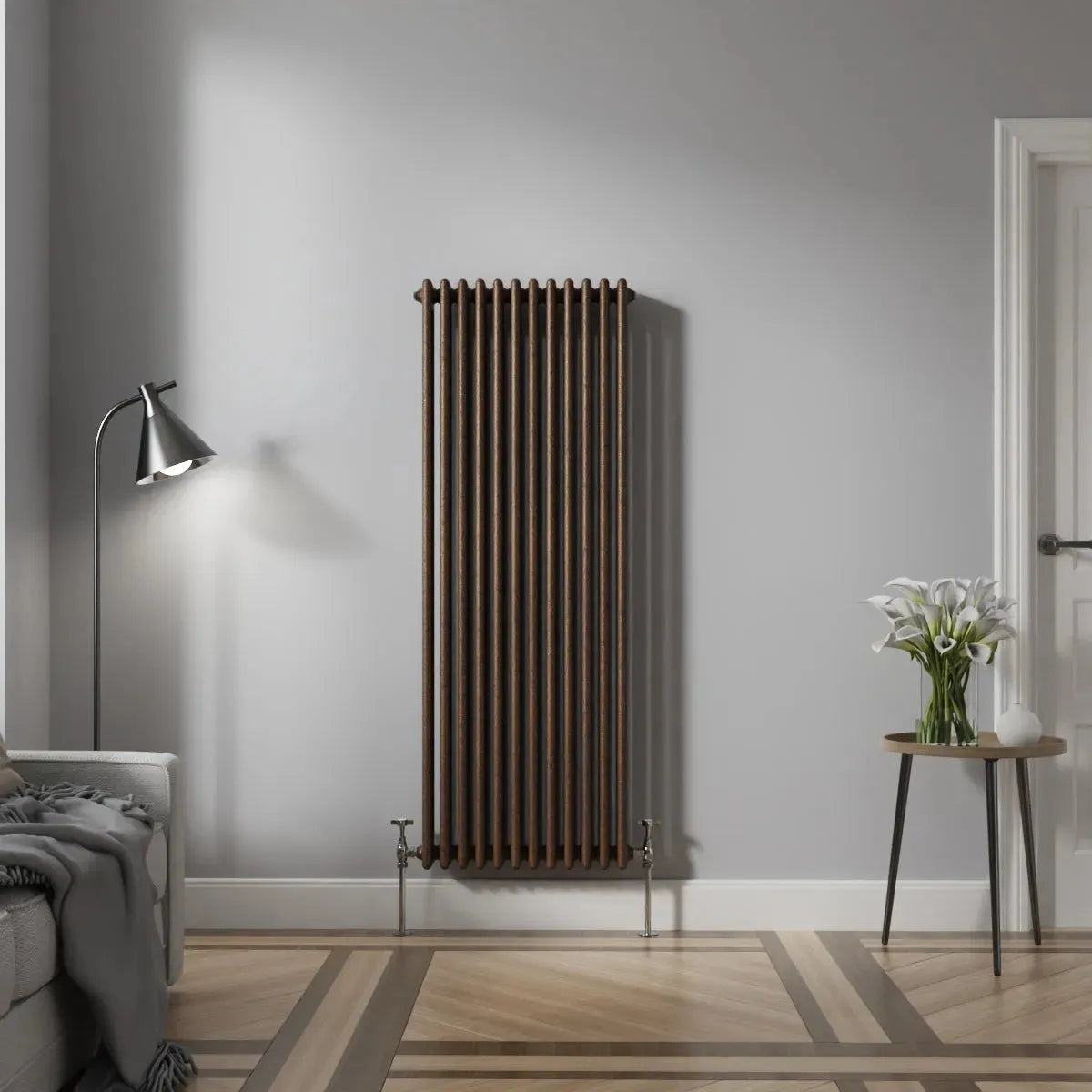 Ferentino - Traditional vertical column radiator blackened copper