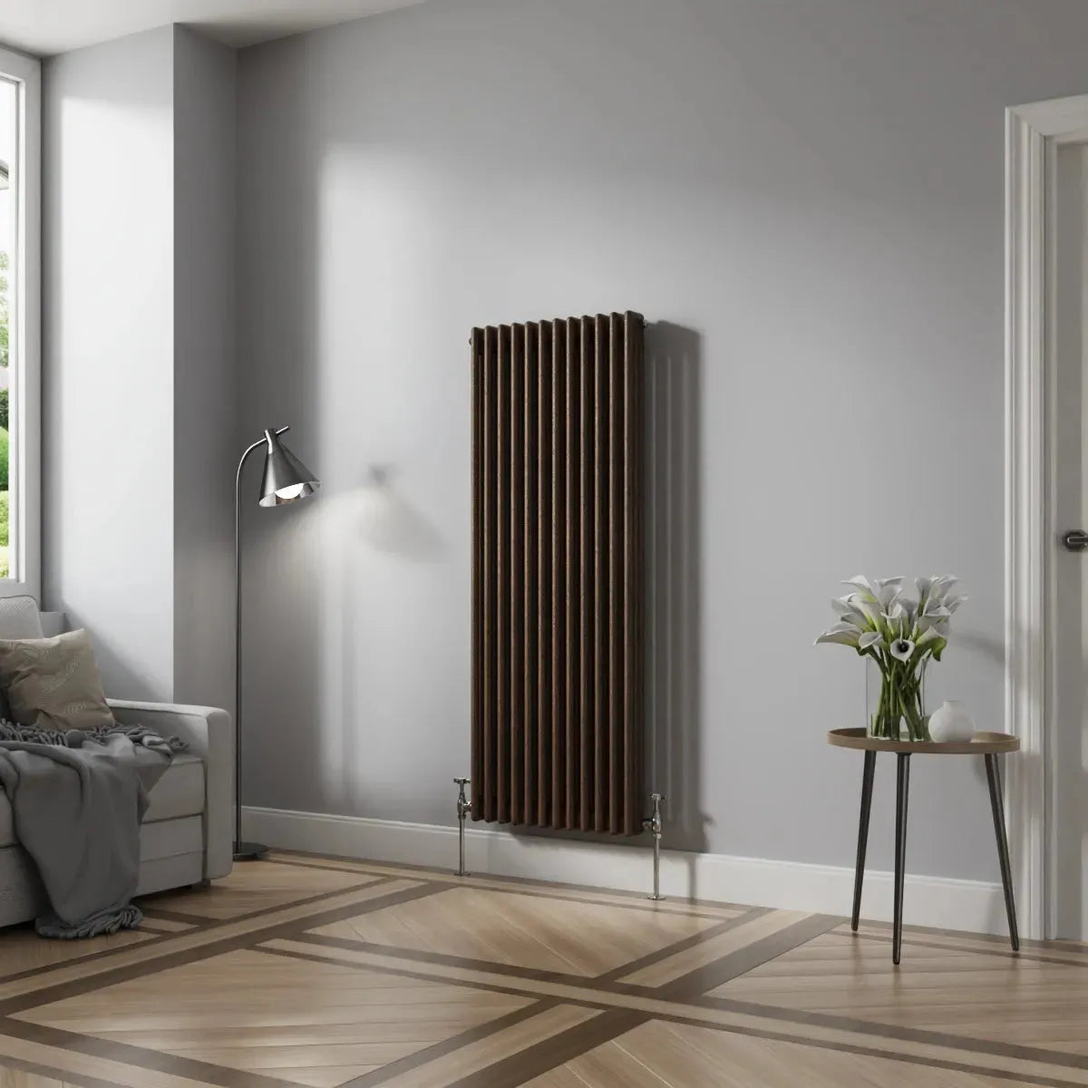 Ferentino - Traditional vertical column radiator blackened copper