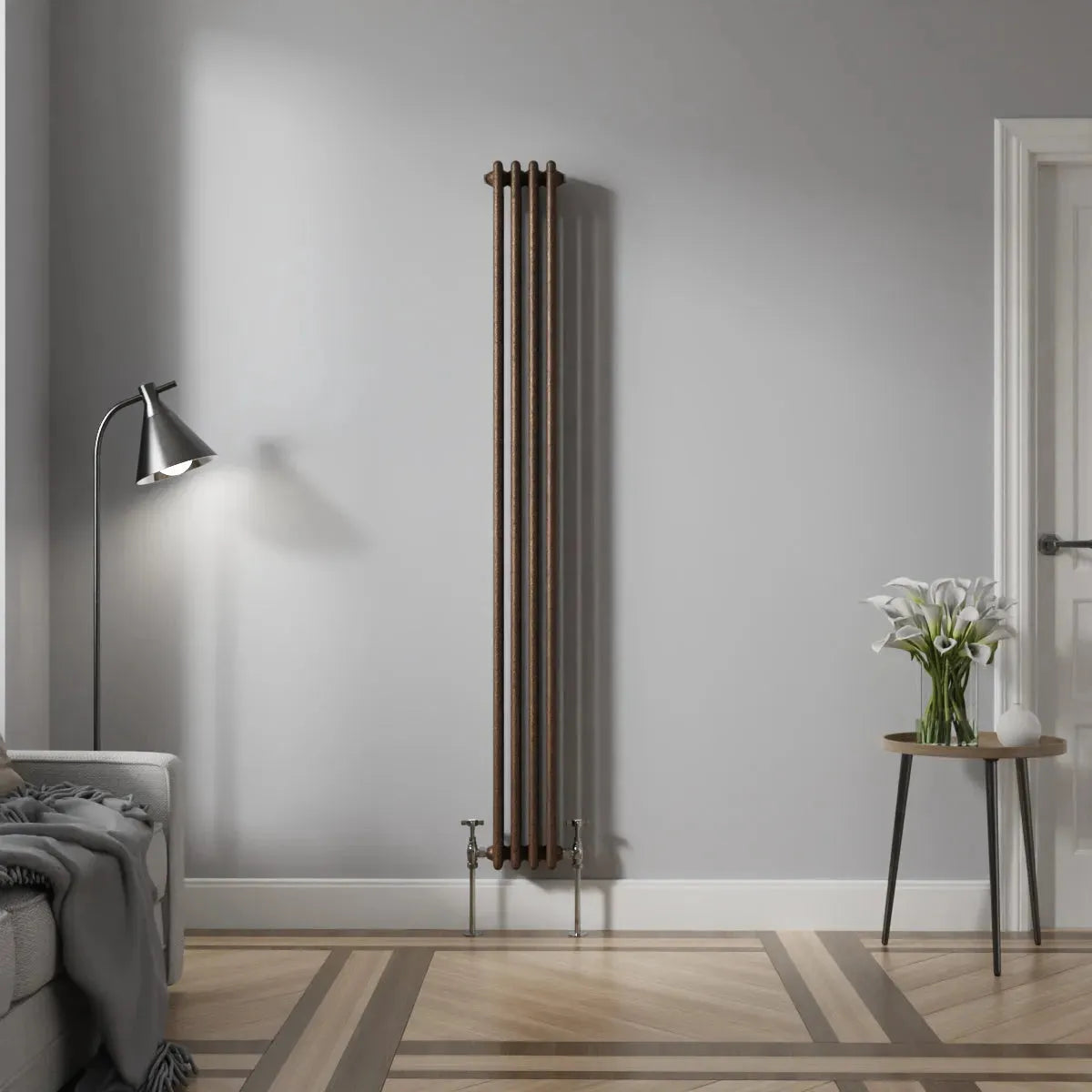 Ferentino - Traditional vertical column radiator blackened copper