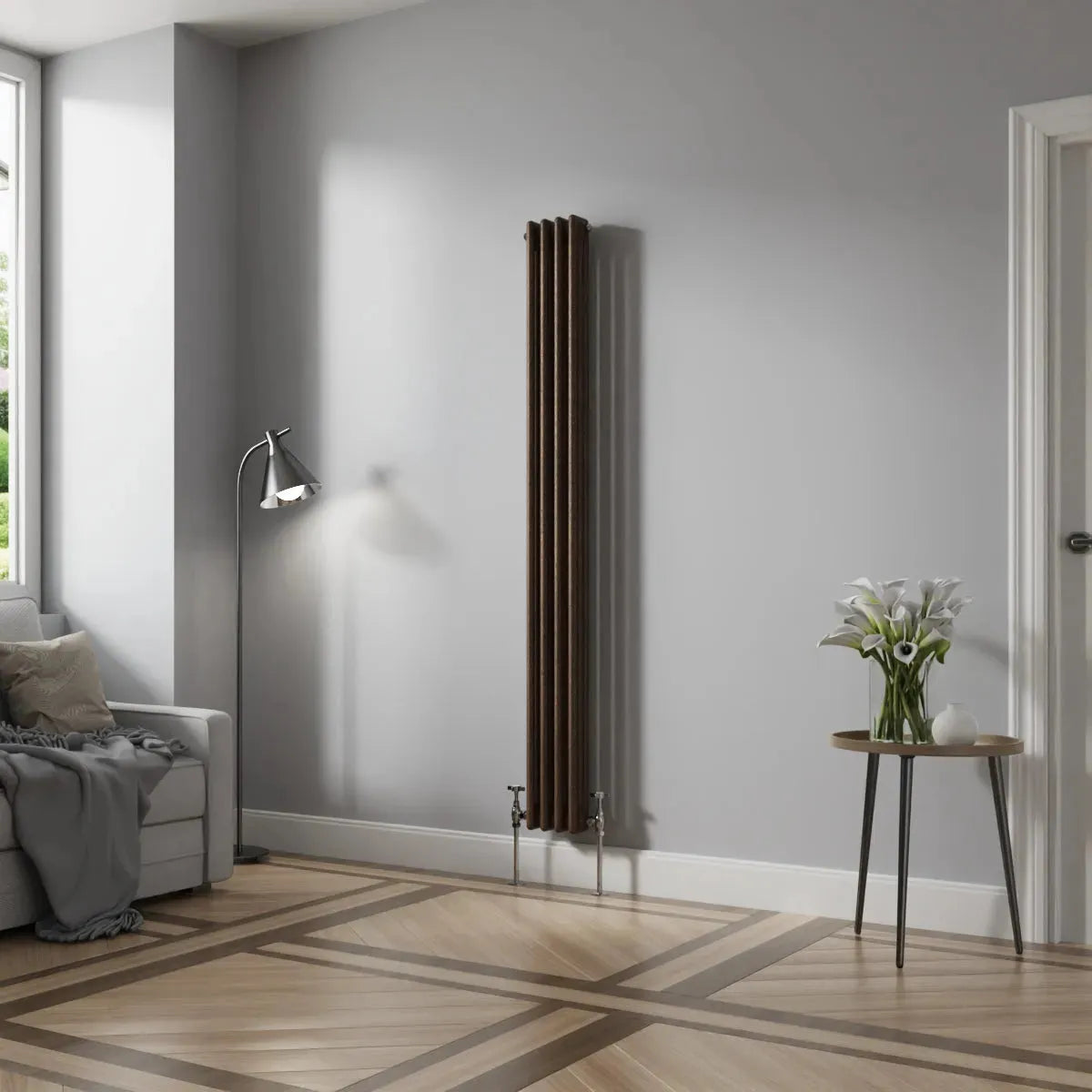 Ferentino - Traditional vertical column radiator blackened copper