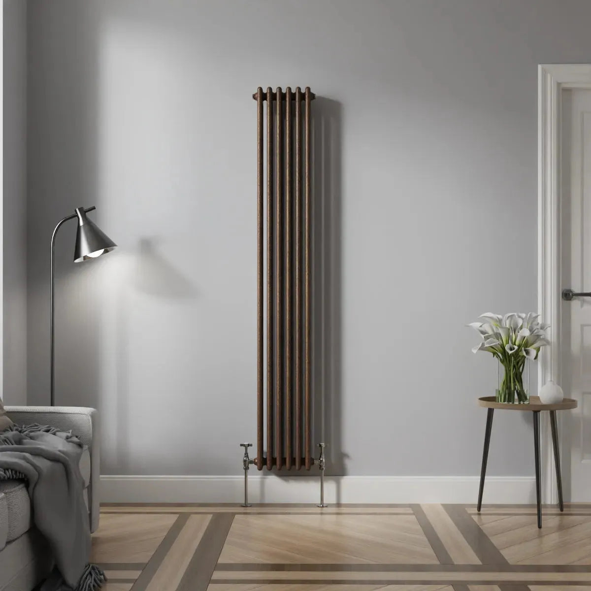 Ferentino - Traditional vertical column radiator blackened copper