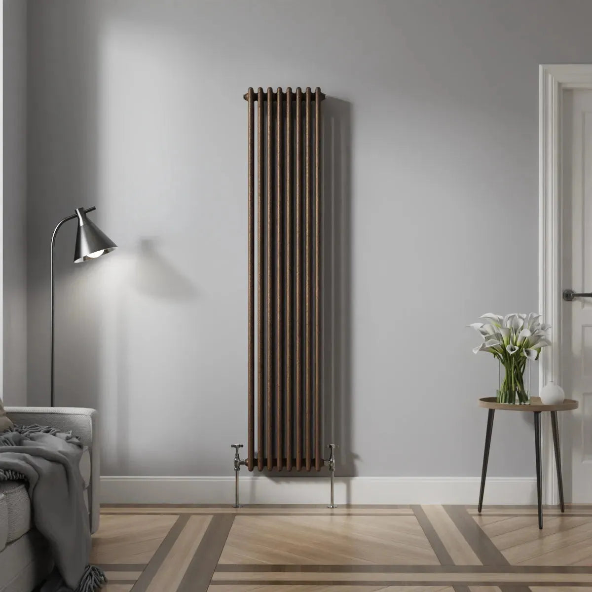 Ferentino - Traditional vertical column radiator blackened copper