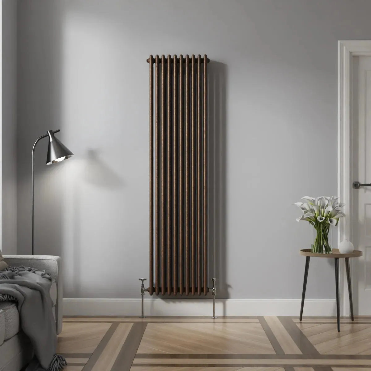 Ferentino - Traditional vertical column radiator blackened copper